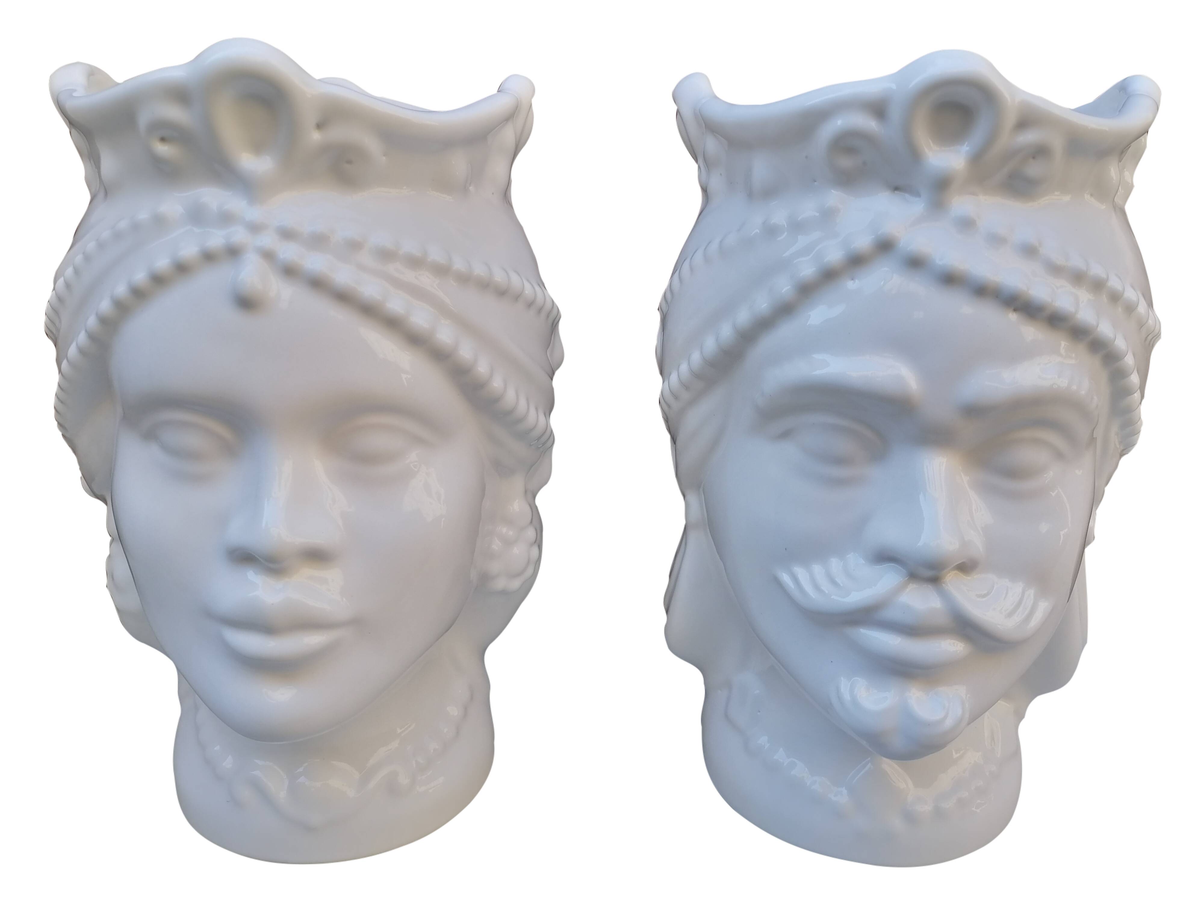 Sicilian ceramic head vases