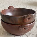 Duo of artisanal stoneware bowls