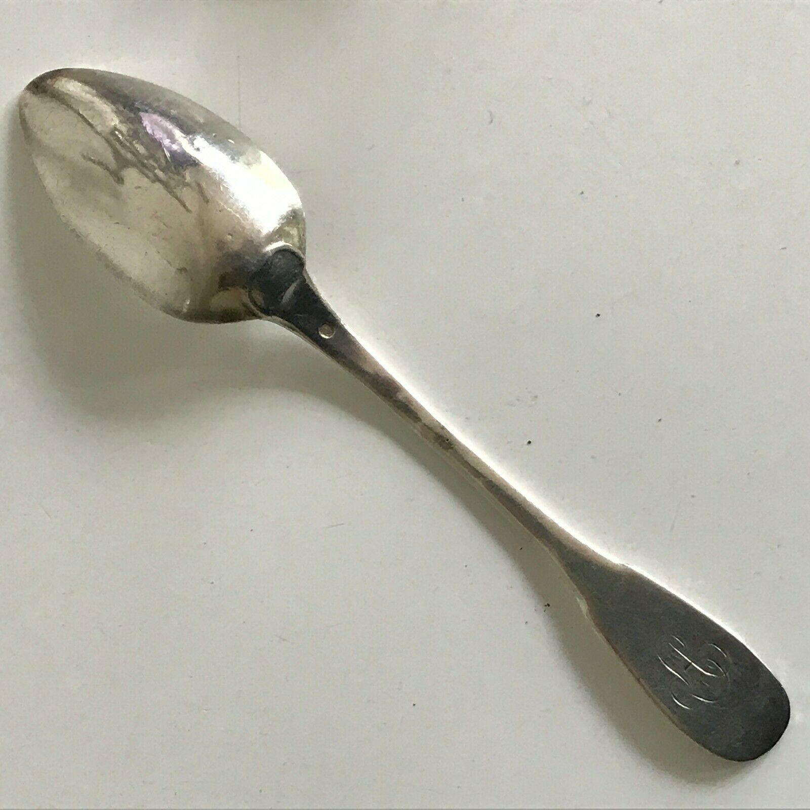 Massive silver spoon punch to identify 1819-1838