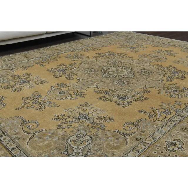 1970s Turkish Hand-Knotted Wool Cotton Orange Area Rug 293x381