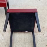 6 Italian Vega chairs in burgundy leather with high backs