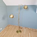 Eyeball double arc floor lamp in brass, GEPO (Netherlands), 1970s