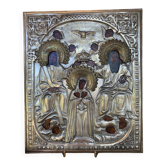 Icon "Coronation of the Mother of God" in silver, early 19th century.