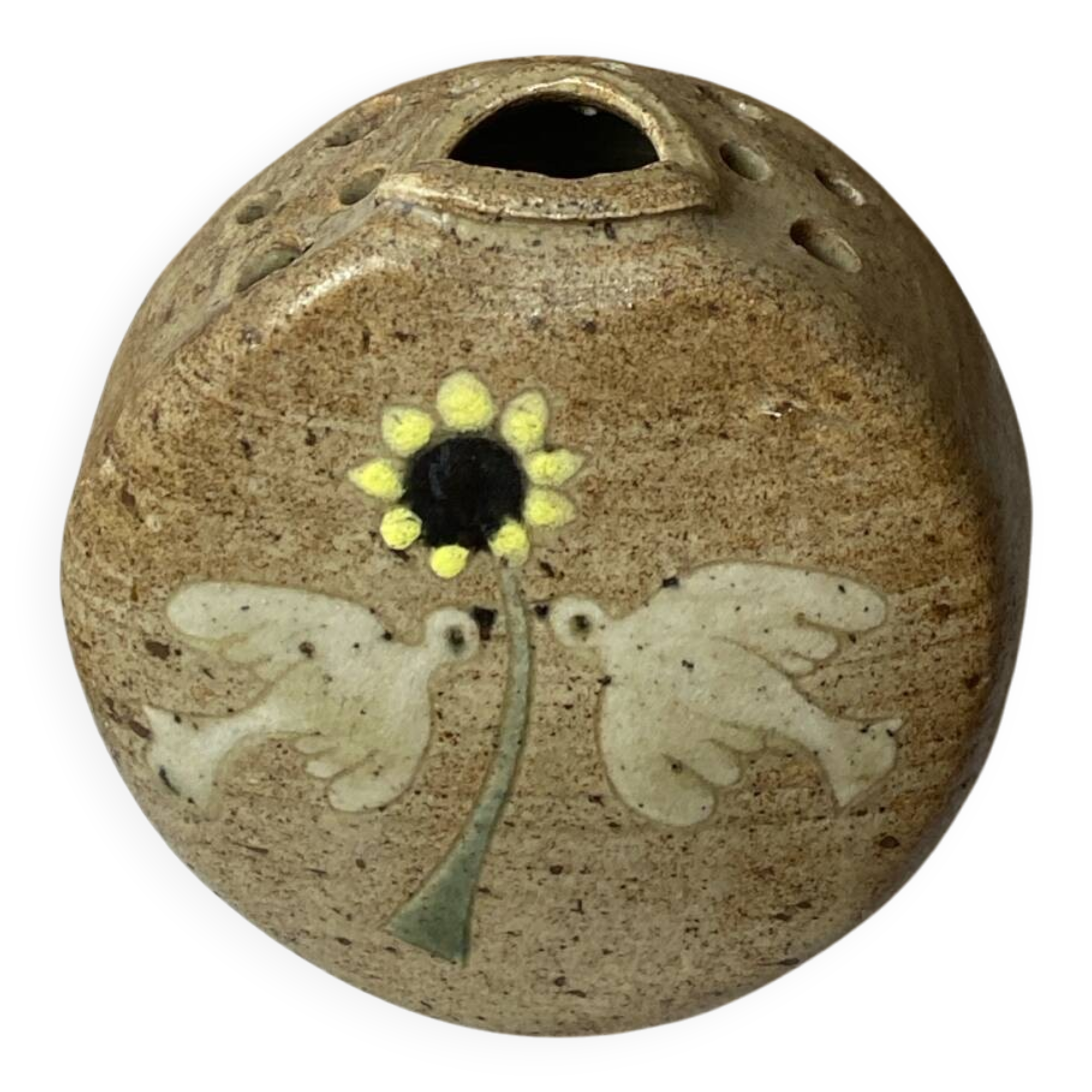 Stoneware flower pick, Noël Vassard, 1970