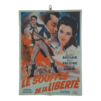 Affiche de cinéma originale pliée : Le souffle de la liberté  année 1955