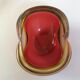Ashtray sommerso red doubled yellow
