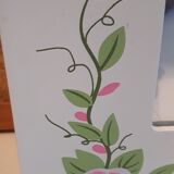 White mirrored toilet cabinet with floral pattern