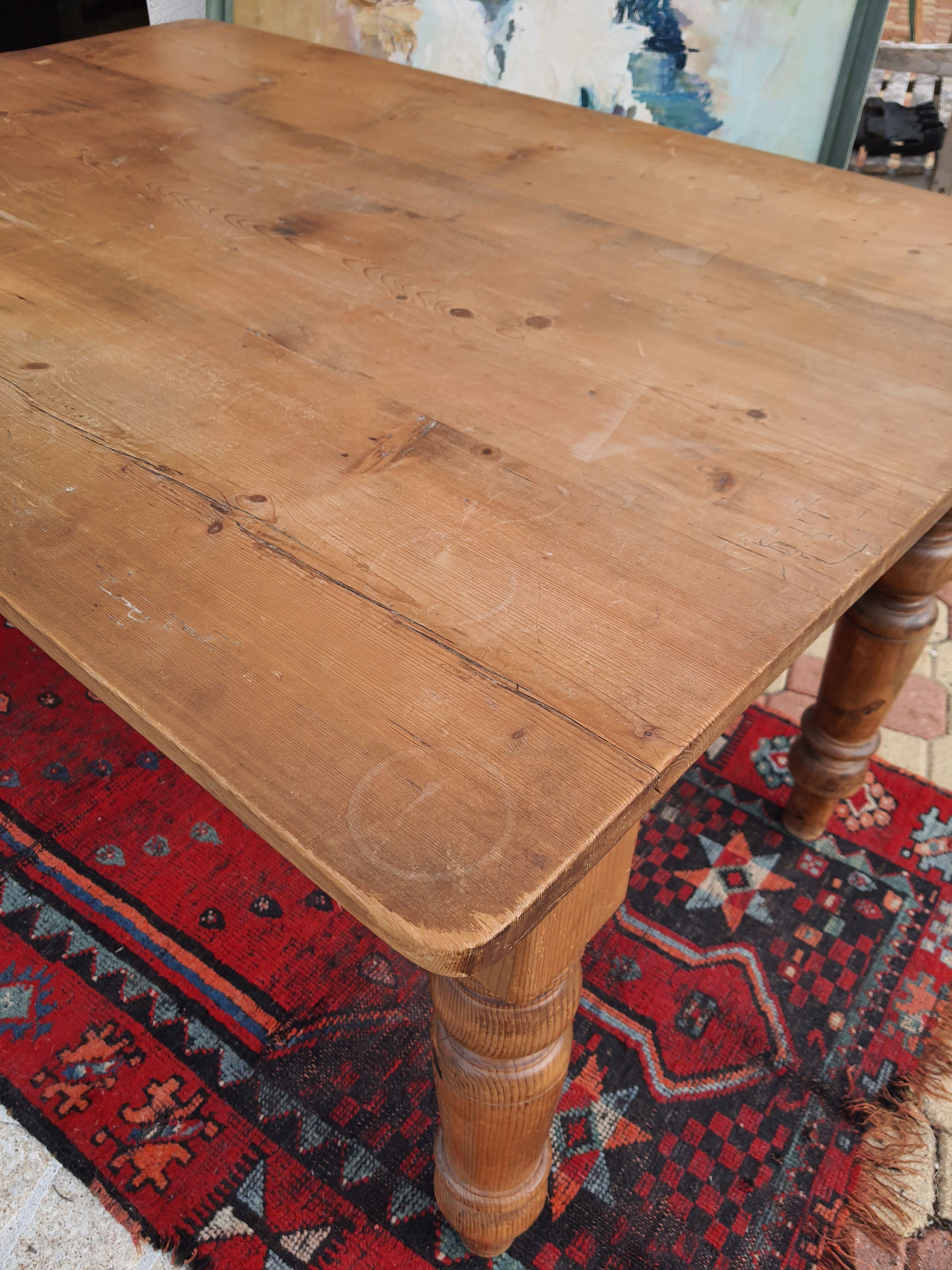 Vintage farmhouse table pich pine