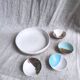 Large dish in white ceramic and earth