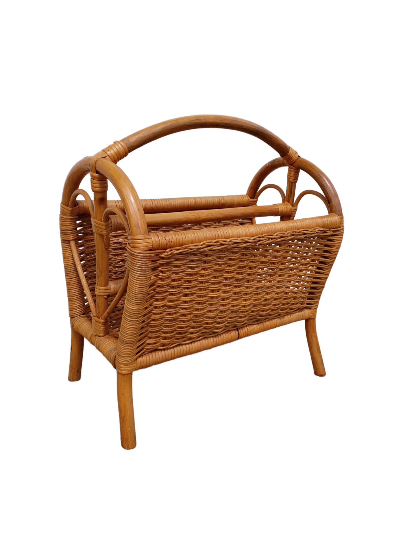 Rattan magazine rack