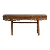Large altar console in pine with openwork frieze – China, circa 1930