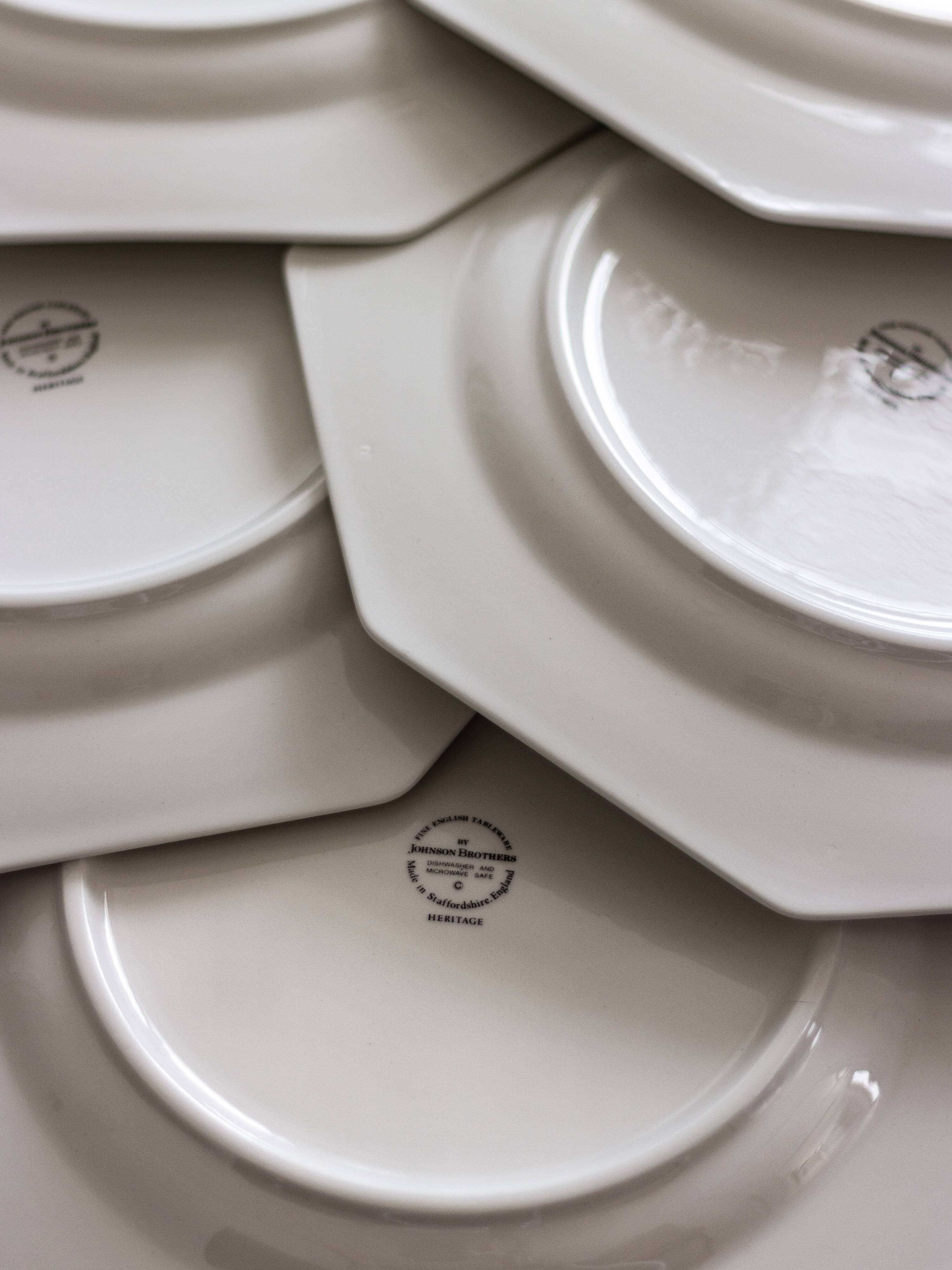 6 assiettes plates octogonales modèle Héritage - Johnson Brothers