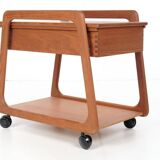 Chariot à couture Sika Mobler, teck, Danemark, vintage, années 1960