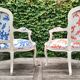 Pair of Louis XV style armchairs. New upholstery with "Coral" pattern.