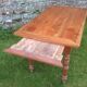 Farm table with turned feet in cherrywood