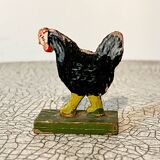 Wooden figurine, farm animals, farmyard, hen; old toy