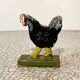 Wooden figurine, farm animals, farmyard, hen; old toy