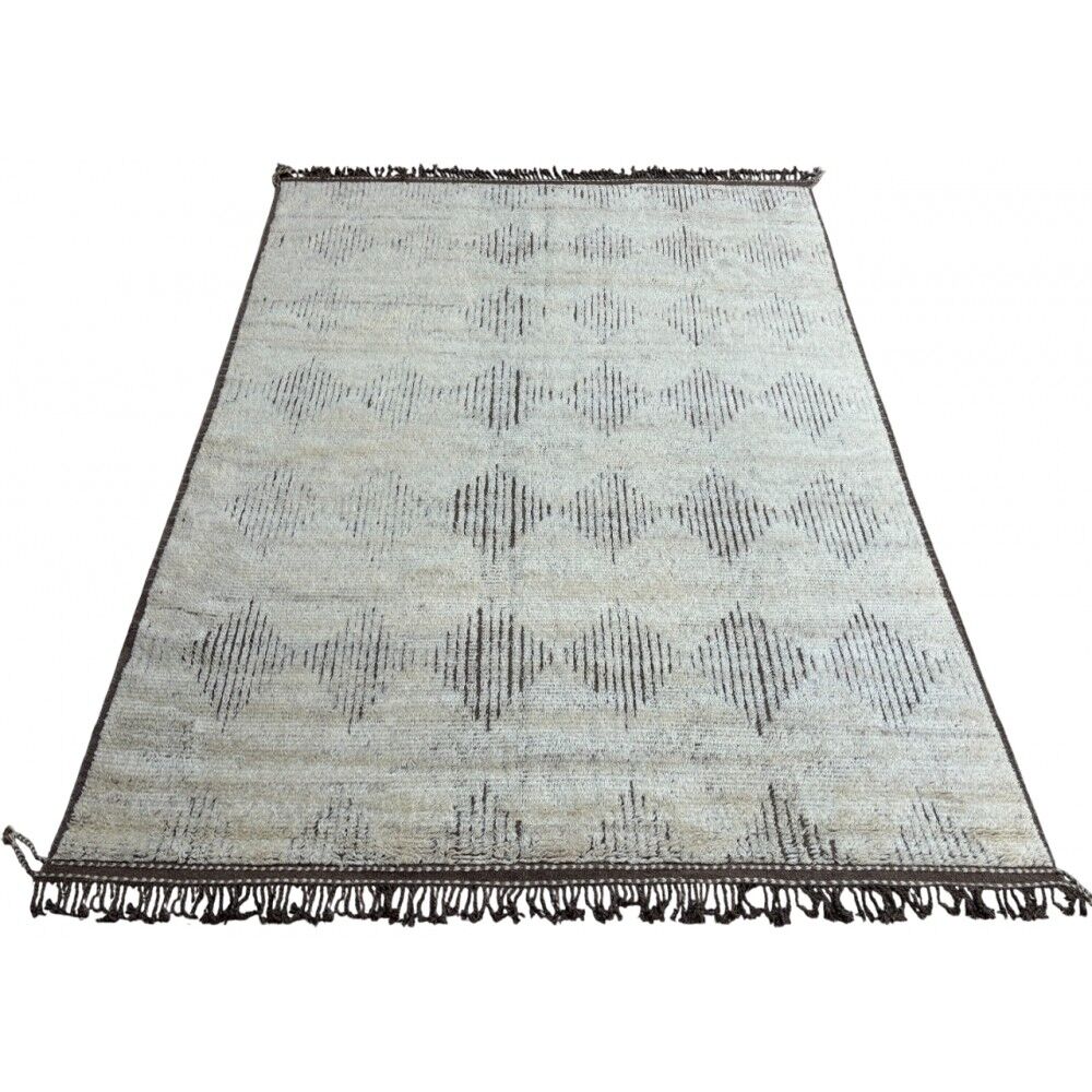 Modern Moroccan Design Berber Rug. 100% Wool. Handmade Beni Ourain Carpet