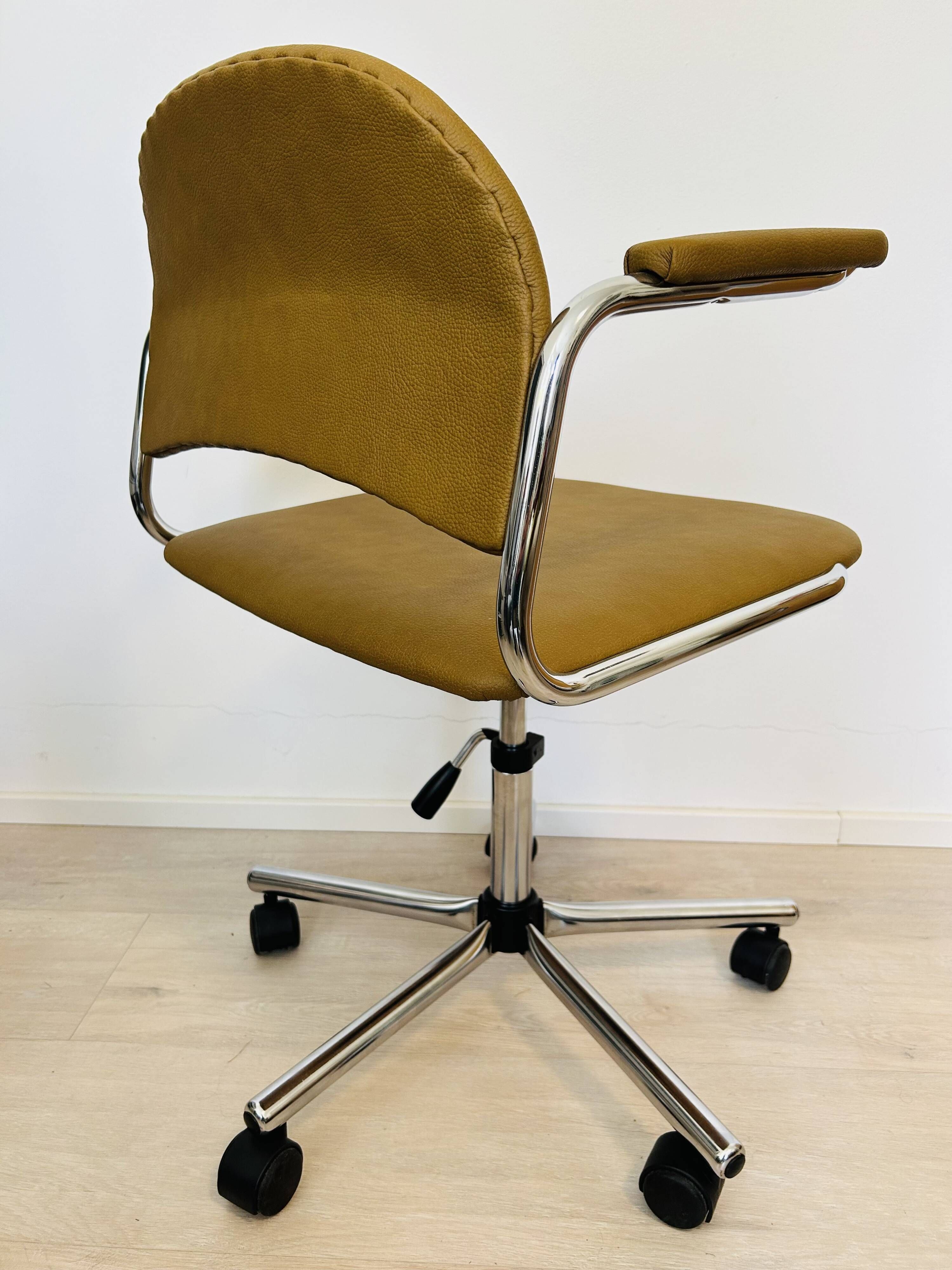 Vintage Mustard Office Chair by Kovona Model K-107  from Czechoslovakia 1979