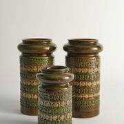 Yellow and Green Stoneware Vases by Aldo Londi for Bitossi, Italy, Set of 3