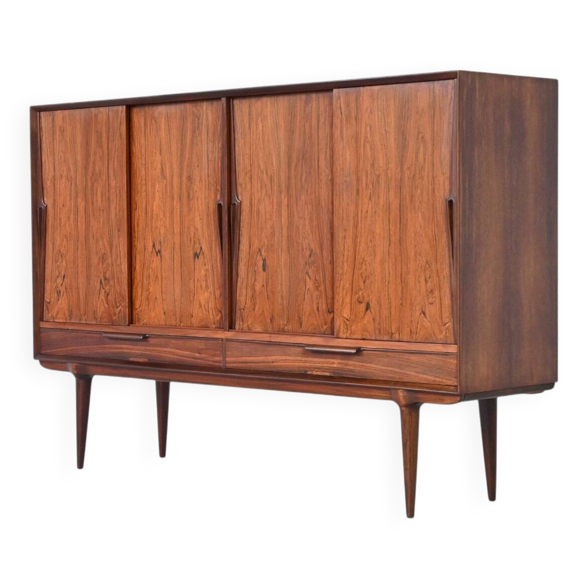 Gunni Omann highboard model 13 in rosewood Omann Jun Denmark 1960