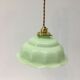Suspension vintage en opaline verte