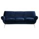 Canapé courbé en velours de coton bleu nuit Gigi Radice Mid-Century Modern