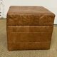 Vintage Sede leather pouf with chest