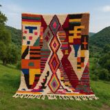 Moroccan Boujaad Rug – Handwoven Colourful Geometric Wool Carpet 150/250cm
