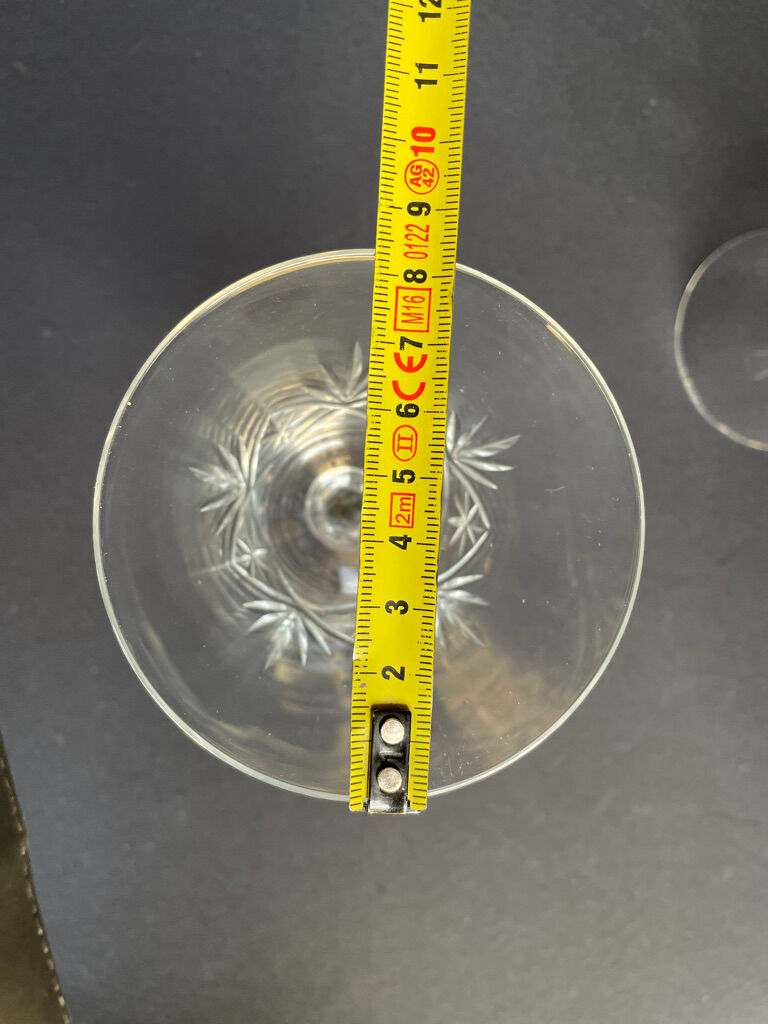 Large wine glasses (5) - Art Deco - Blown and cut crystal