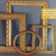 Frame wood lacquer silver 28,5x24,5 foliage 18,6x14,6 cm used