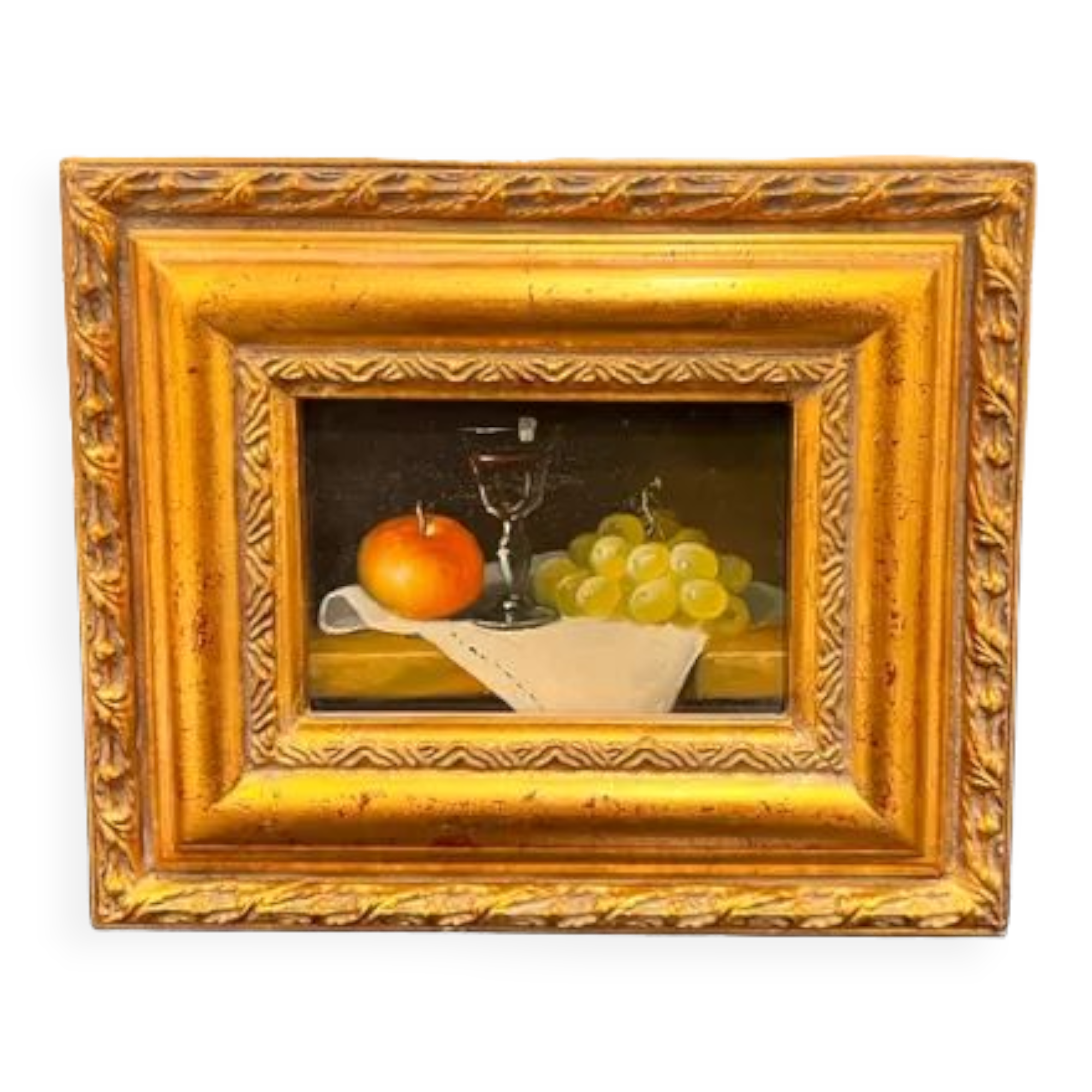 Small still life with grapes and apple