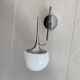 Grande applique murale trompette seventies métal chromé globe opaline