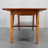 1960s Danish Coffee Table in Teak and Oak, Restored Scandinavian Modern Des