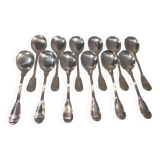 12 silver-plated metal ice scoops by silversmith Ravinet Denfert with nets
