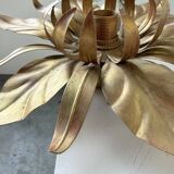 Pair of gold metal flower wall lights