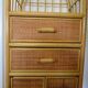 Vintage Library - 2 drawers - Woven rattan cupboard - 1980s - natural