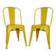 Paire de Chaises A Tolix en métal jaune Xavier Pauchard