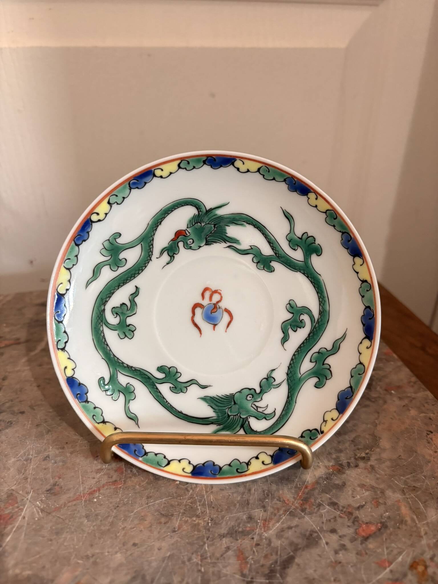 Japanese Cup Porcelain Doucai Qing Dynasty Dragon Bat XIX