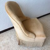 Yellow velvet toad armchair