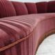 1960s, Danish 2-seater "Banan" sofa, furniture velour, oak wood.
