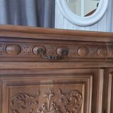 Old sandblasted walnut low sideboard