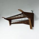 Vintage Wall Coat Rack in Two-tone Wood by Electrimeufa, 1960s – With Coat Hangers