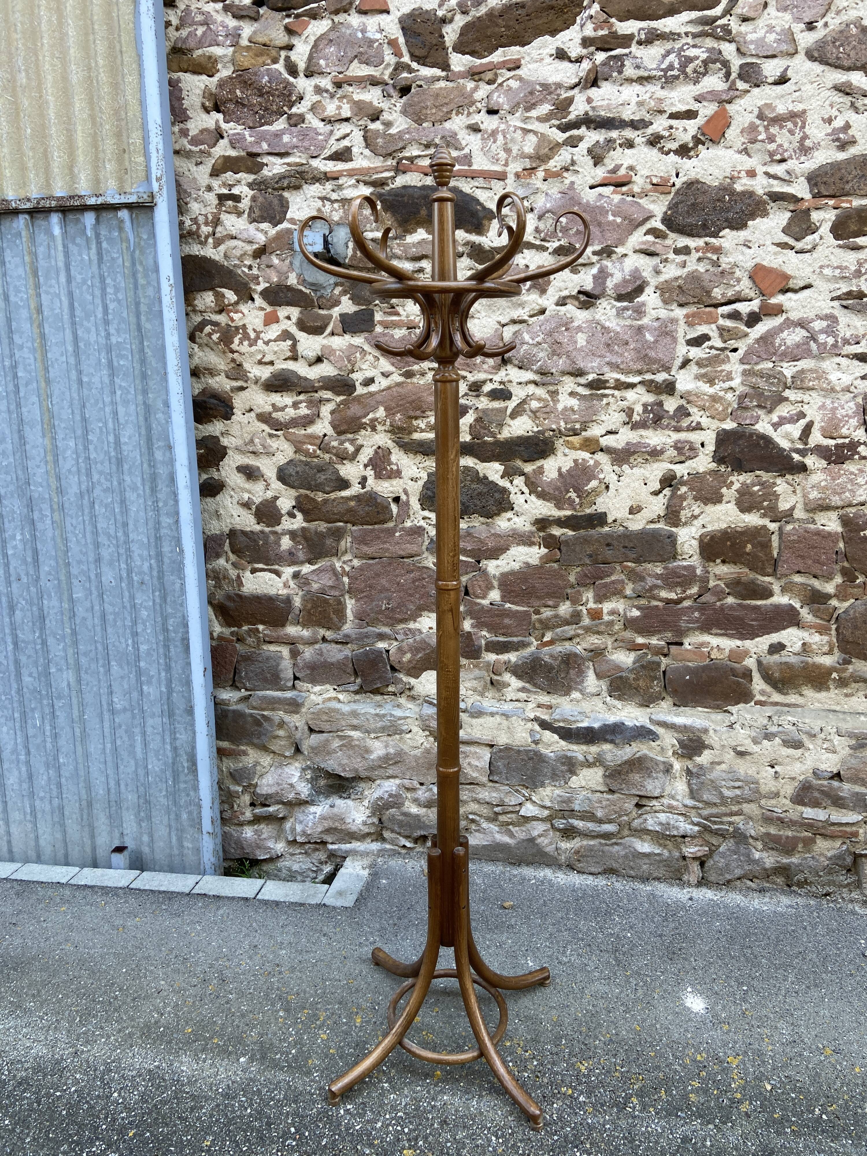 Porte manteau perroquet vintage bois courbé