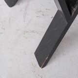 Set of six black dining chairs