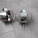 PAIR OF CHROME WALL LIGHTS