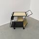 Perforated metal serving trolley in the Mathieu Matégot style