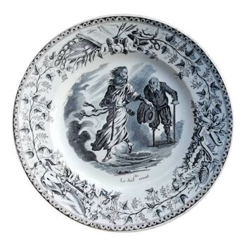 Creil and Montereau plate, model "The Wandering Jew"