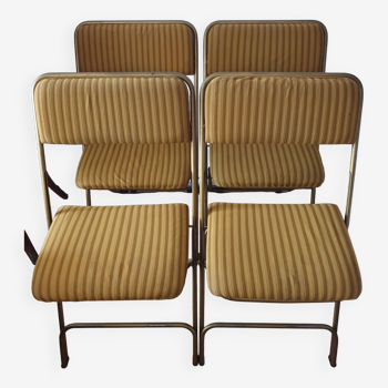 Set of 4 Lafuma folding chairs from the 60s
