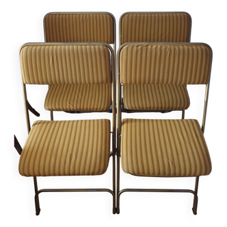 Set of 4 Lafuma folding chairs from the 60s